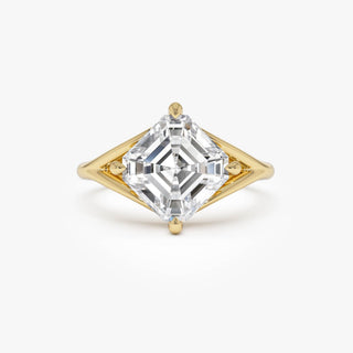 Emerald Pave Engagement Ring – 1 CT Lab Grown Diamond