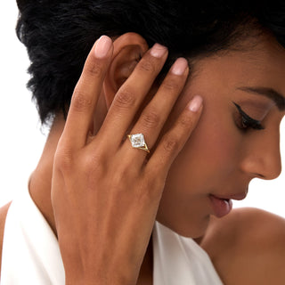 Emerald Pave Engagement Ring – 1 CT Lab Grown Diamond