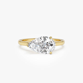 Emerald Pave Engagement Ring – 1 CT Lab Grown Diamond