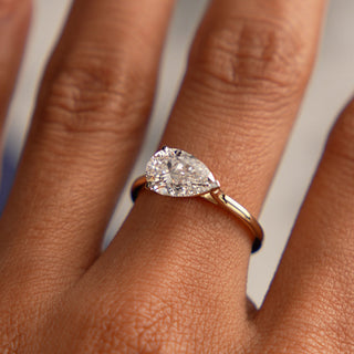 Emerald Pave Engagement Ring – 1 CT Lab Grown Diamond