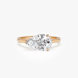 Emerald Pave Engagement Ring – 1 CT Lab Grown Diamond