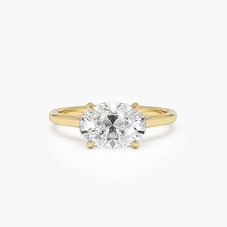 Emerald Pave Engagement Ring – 1 CT Lab Grown Diamond