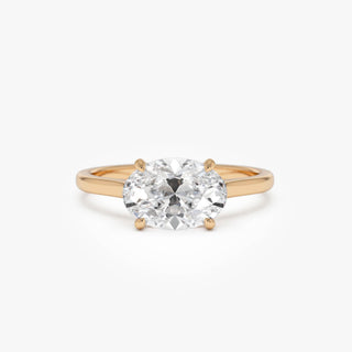 Emerald Pave Engagement Ring – 1 CT Lab Grown Diamond
