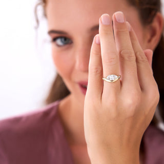 Emerald Pave Engagement Ring – 1 CT Lab Grown Diamond