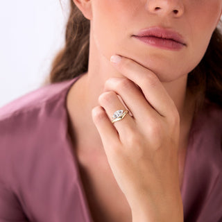 Emerald Pave Engagement Ring – 1 CT Lab Grown Diamond