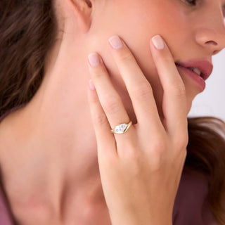 Emerald Pave Engagement Ring – 1 CT Lab Grown Diamond