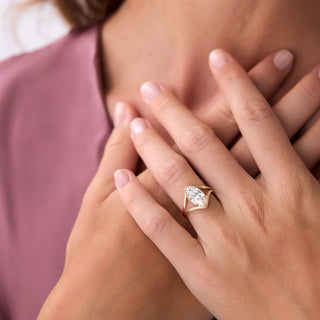 Emerald Pave Engagement Ring – 1 CT Lab Grown Diamond
