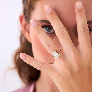 Emerald Pave Engagement Ring – 1 CT Lab Grown Diamond