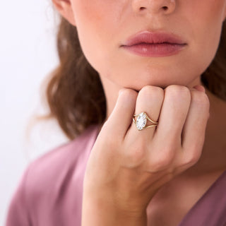 Emerald Pave Engagement Ring – 1 CT Lab Grown Diamond