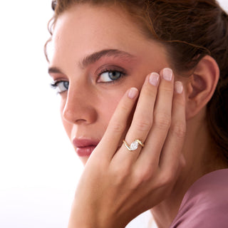 Emerald Pave Engagement Ring – 1 CT Lab Grown Diamond