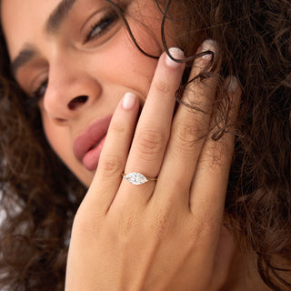 Emerald Pave Engagement Ring – 1 CT Lab Grown Diamond