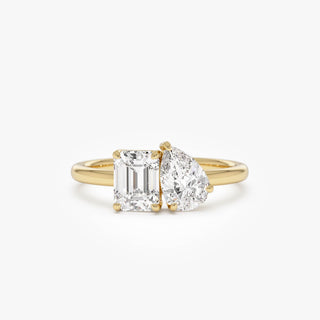 Emerald Pave Engagement Ring – 1 CT Lab Grown Diamond