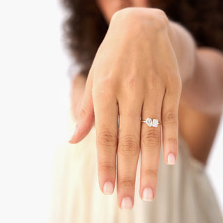 Emerald Pave Engagement Ring – 1 CT Lab Grown Diamond