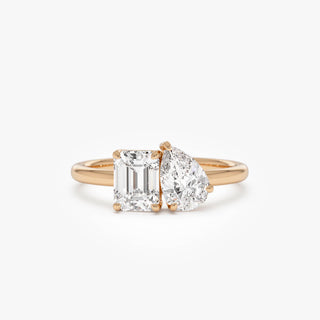 Emerald Pave Engagement Ring – 1 CT Lab Grown Diamond