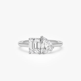 Emerald Pave Engagement Ring – 1 CT Lab Grown Diamond