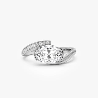 Emerald Pave Engagement Ring – 1 CT Lab Grown Diamond
