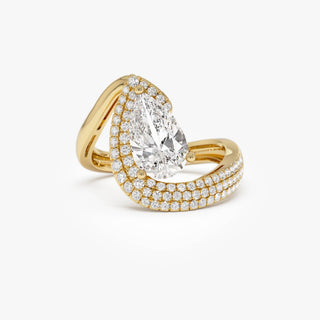 Emerald Pave Engagement Ring – 1 CT Lab Grown Diamond
