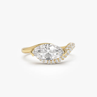 Emerald Pave Engagement Ring – 1 CT Lab Grown Diamond