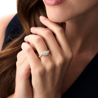 Emerald Pave Engagement Ring – 1 CT Lab Grown Diamond