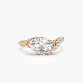 Emerald Pave Engagement Ring – 1 CT Lab Grown Diamond