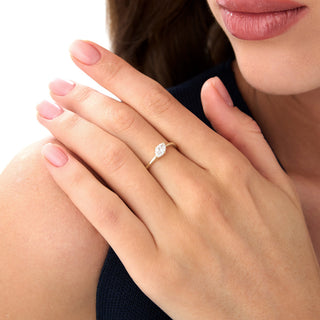 Emerald Pave Engagement Ring – 1 CT Lab Grown Diamond