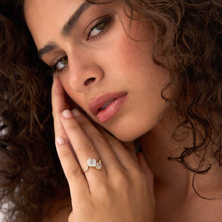 Emerald Pave Engagement Ring – 1 CT Lab Grown Diamond