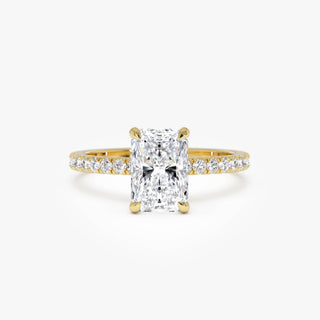 Emerald Pave Engagement Ring – 1 CT Lab Grown Diamond