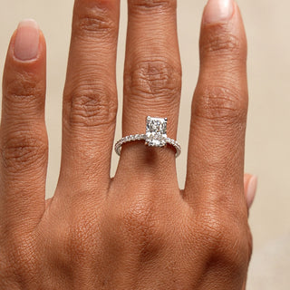 Emerald Pave Engagement Ring – 1 CT Lab Grown Diamond