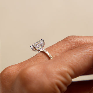 Emerald Pave Engagement Ring – 1 CT Lab Grown Diamond