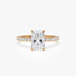 Emerald Pave Engagement Ring – 1 CT Lab Grown Diamond