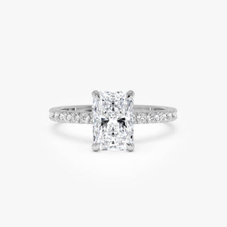 Emerald Pave Engagement Ring – 1 CT Lab Grown Diamond