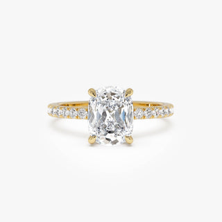 Emerald Pave Engagement Ring – 1 CT Lab Grown Diamond
