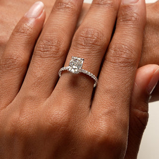 Emerald Pave Engagement Ring – 1 CT Lab Grown Diamond
