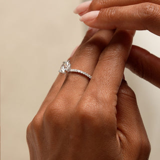 Emerald Pave Engagement Ring – 1 CT Lab Grown Diamond