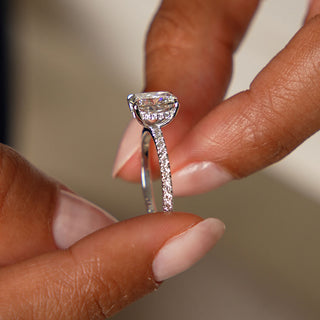 Emerald Pave Engagement Ring – 1 CT Lab Grown Diamond