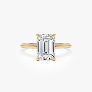 Emerald Pave Engagement Ring – 1 CT Lab Grown Diamond