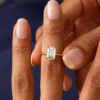 Emerald Pave Engagement Ring – 1 CT Lab Grown Diamond