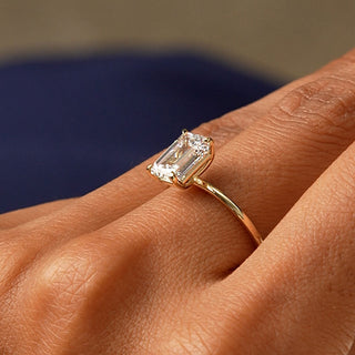 Emerald Pave Engagement Ring – 1 CT Lab Grown Diamond