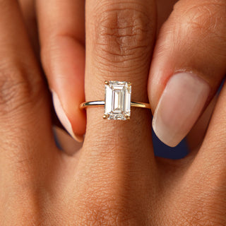 Emerald Pave Engagement Ring – 1 CT Lab Grown Diamond