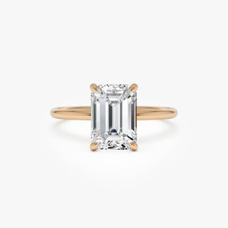 Emerald Pave Engagement Ring – 1 CT Lab Grown Diamond