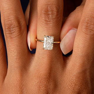 Emerald Pave Engagement Ring – 1 CT Lab Grown Diamond