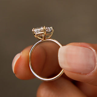 Emerald Pave Engagement Ring – 1 CT Lab Grown Diamond
