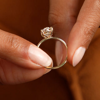 Emerald Pave Engagement Ring – 1 CT Lab Grown Diamond