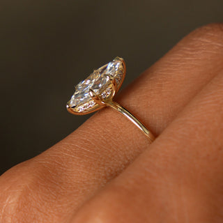 Emerald Pave Engagement Ring – 1 CT Lab Grown Diamond