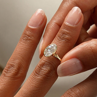 Emerald Pave Engagement Ring – 1 CT Lab Grown Diamond