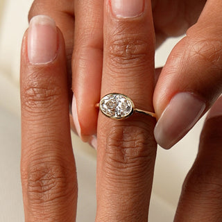 Emerald Pave Engagement Ring – 1 CT Lab Grown Diamond