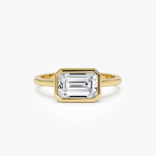 Emerald Pave Engagement Ring – 1 CT Lab Grown Diamond