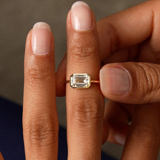 Emerald Pave Engagement Ring – 1 CT Lab Grown Diamond