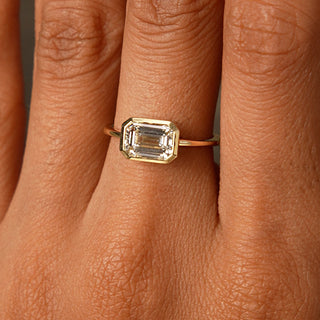 Emerald Pave Engagement Ring – 1 CT Lab Grown Diamond