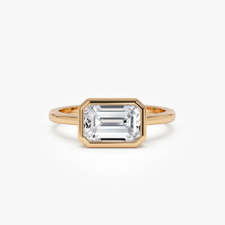 Emerald Pave Engagement Ring – 1 CT Lab Grown Diamond
